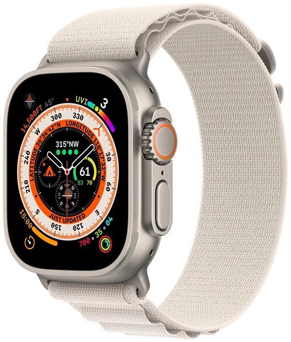 Умные часы Apple Watch Ultra 49 мм Titanium Case GPS + Cellular, титановый/звездный Alpine Loop - фото 5046