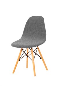 Чехол LuxAlto на стул со спинкой Eames, Aspen, Giardino, Leaves Серый, 1шт. (11562)
