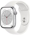 Умные часы Apple Watch Series 8 45 мм Aluminium Case GPS, silver/white Sport Band - фото 5015
